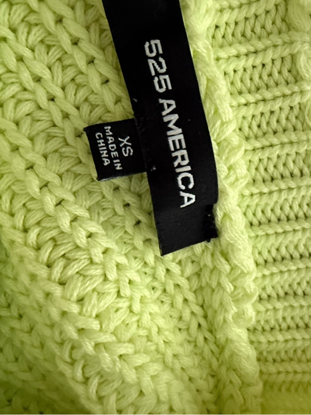 525 America Bright Lime Crewneck Knit Sweater